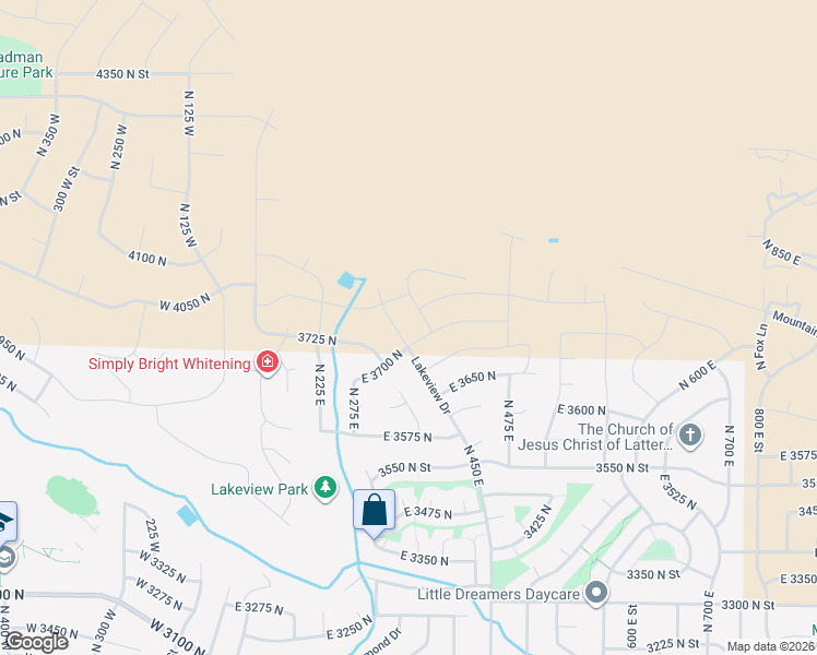 map of restaurants, bars, coffee shops, grocery stores, and more near 3752 Lakeview Drive in North Ogden