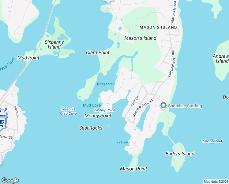map of restaurants, bars, coffee shops, grocery stores, and more near 28 Money Point Rd in Stonington