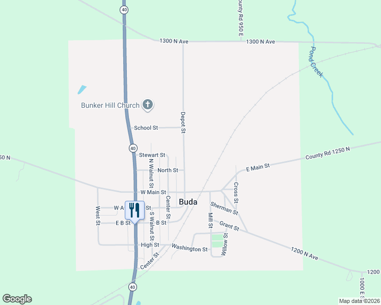 map of restaurants, bars, coffee shops, grocery stores, and more near 301 Depot Street in Buda
