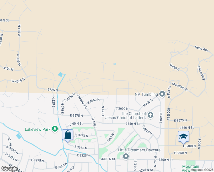map of restaurants, bars, coffee shops, grocery stores, and more near 3696 North 475 East in Ogden