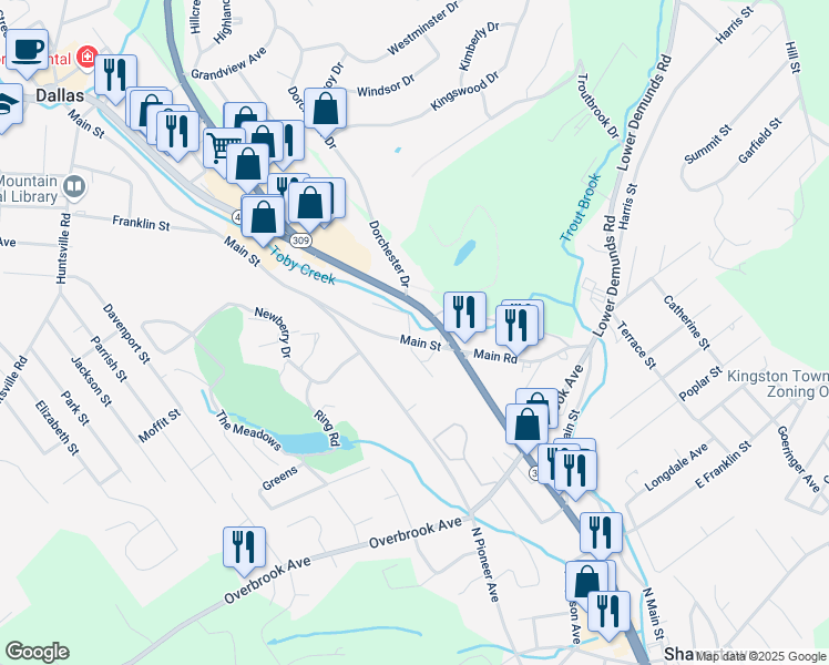 map of restaurants, bars, coffee shops, grocery stores, and more near 2-98 Orchard St in Dallas