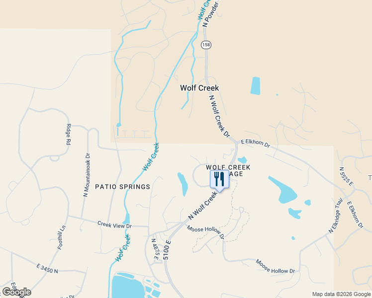 map of restaurants, bars, coffee shops, grocery stores, and more near 3880 North 4975 East in Eden