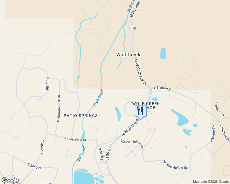 map of restaurants, bars, coffee shops, grocery stores, and more near 3884 N 4975 E in Eden