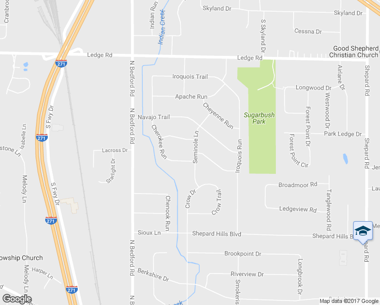 map of restaurants, bars, coffee shops, grocery stores, and more near 9082 Seminole Lane in Macedonia