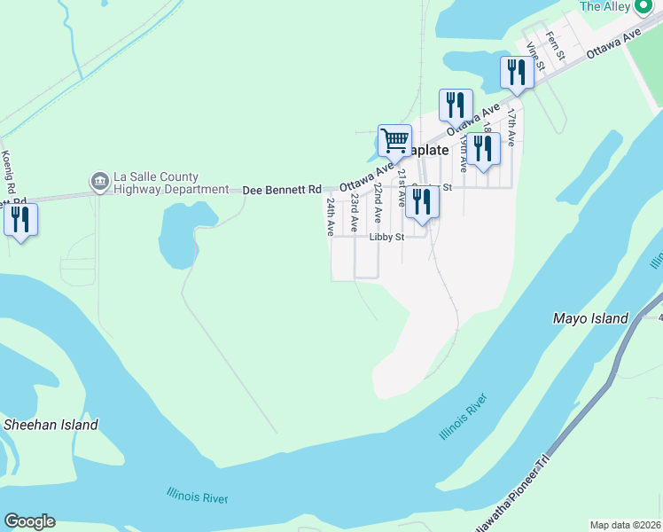 map of restaurants, bars, coffee shops, grocery stores, and more near 416 24th Avenue in Ottawa