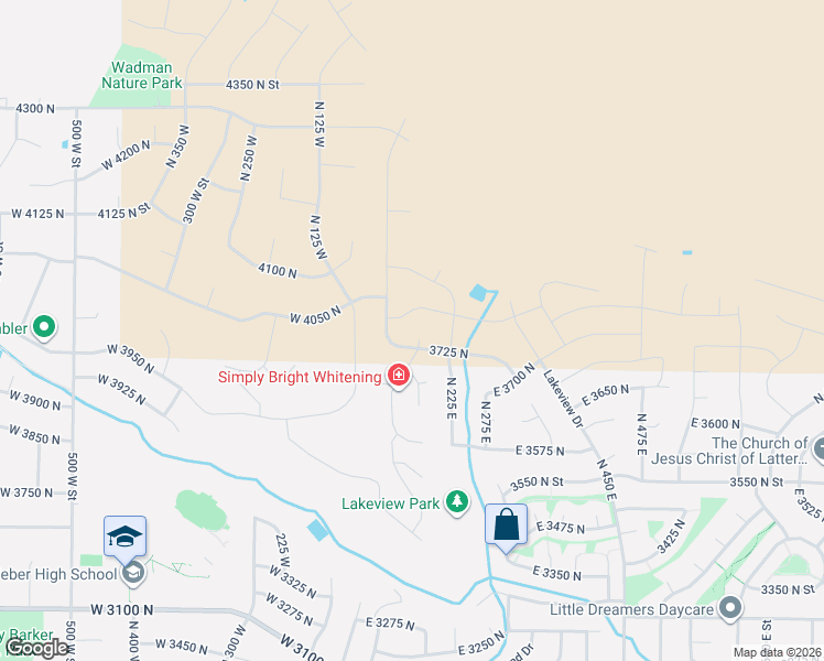map of restaurants, bars, coffee shops, grocery stores, and more near 168 E 3725 N in Ogden
