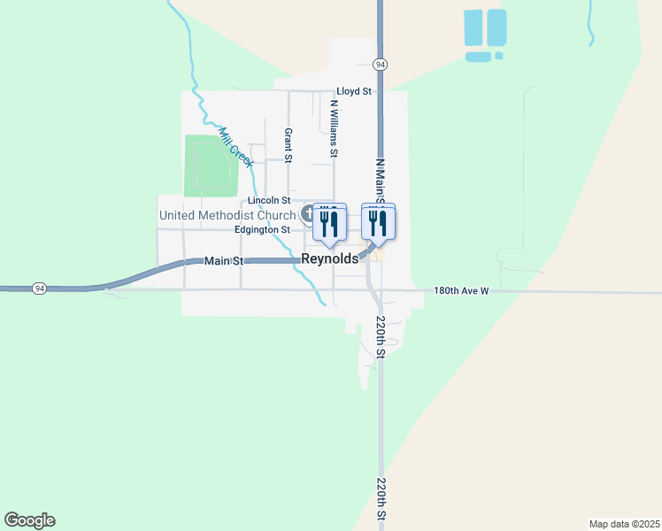 map of restaurants, bars, coffee shops, grocery stores, and more near in Reynolds
