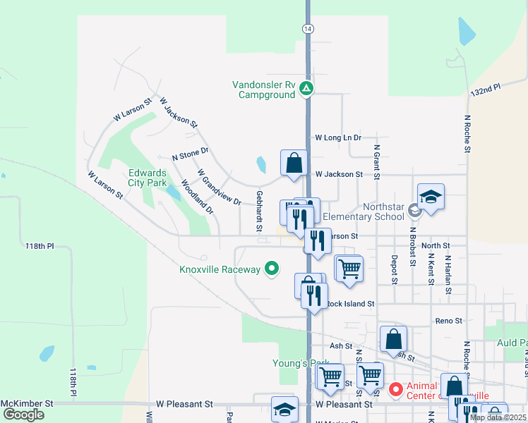 map of restaurants, bars, coffee shops, grocery stores, and more near 1211 Gebhardt Street in Knoxville