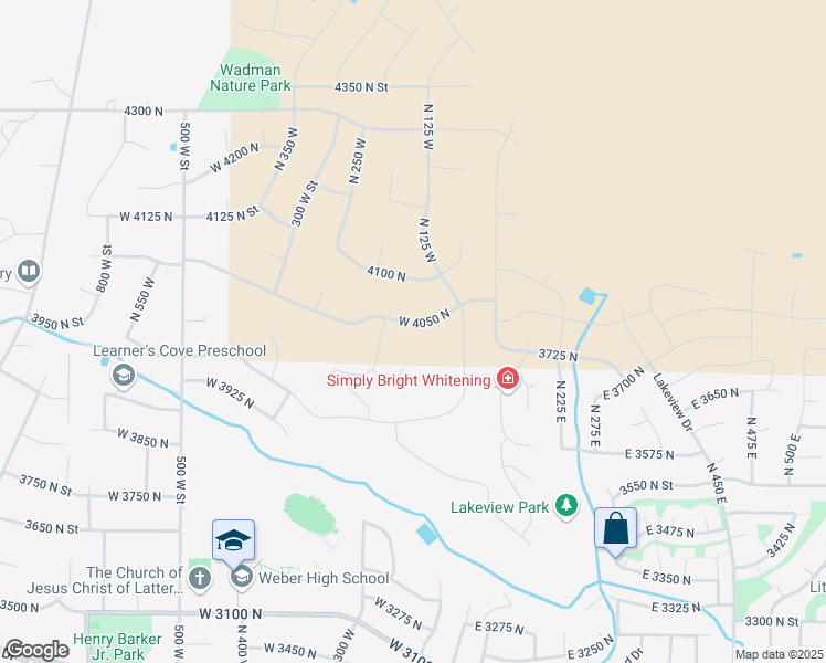 map of restaurants, bars, coffee shops, grocery stores, and more near 189 West 4050 North in Ogden