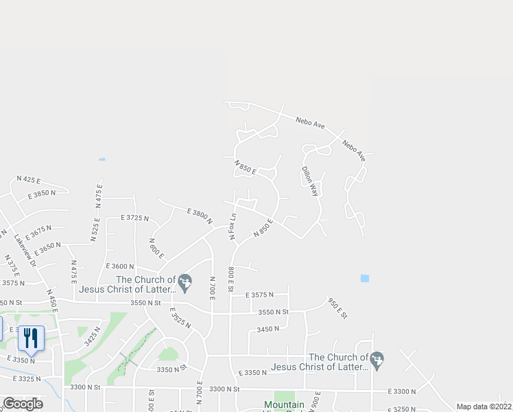 map of restaurants, bars, coffee shops, grocery stores, and more near 846 East Mountain Road in North Ogden