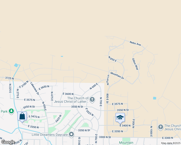 map of restaurants, bars, coffee shops, grocery stores, and more near 682 East 3800 North in North Ogden