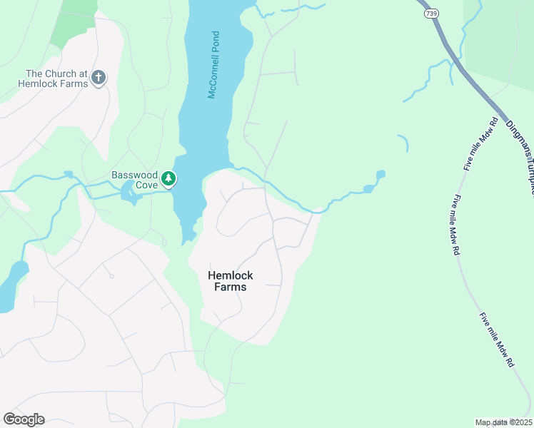 map of restaurants, bars, coffee shops, grocery stores, and more near 129 Bayberry Drive in Hawley