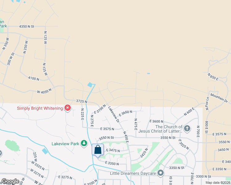map of restaurants, bars, coffee shops, grocery stores, and more near 3752 Lakeview Drive in North Ogden