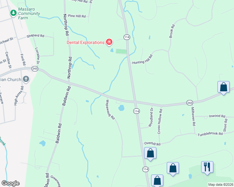 map of restaurants, bars, coffee shops, grocery stores, and more near 189 Ansonia Road in Woodbridge