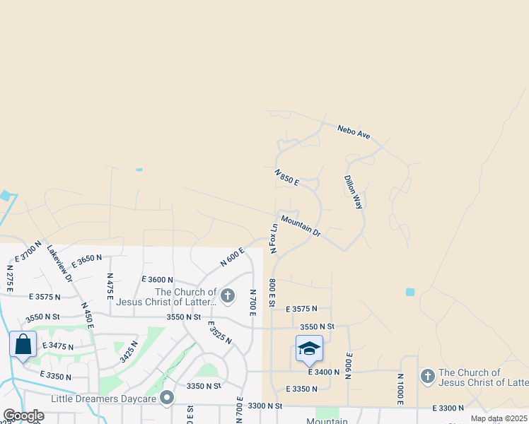 map of restaurants, bars, coffee shops, grocery stores, and more near 770 East Mountain Road in North Ogden