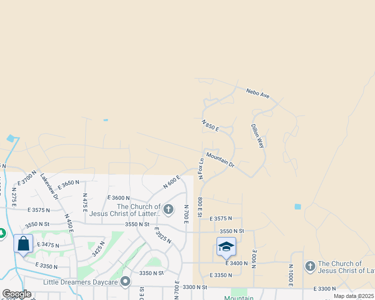 map of restaurants, bars, coffee shops, grocery stores, and more near 765 East Mountain Road in North Ogden