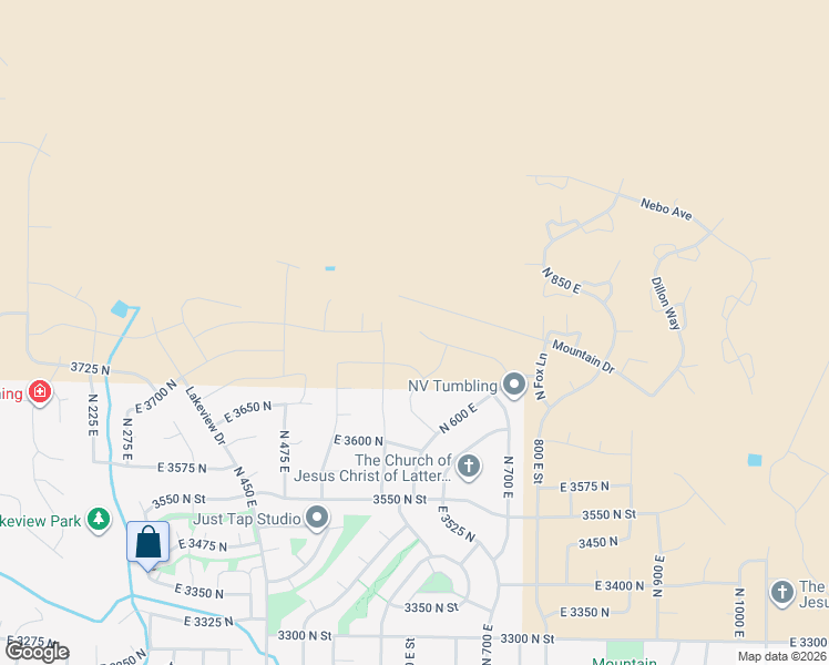 map of restaurants, bars, coffee shops, grocery stores, and more near 3754 North 575 East in North Ogden