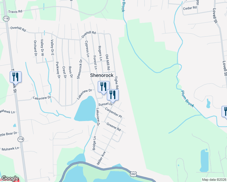 map of restaurants, bars, coffee shops, grocery stores, and more near 10 Old Mill Road in Yorktown Heights