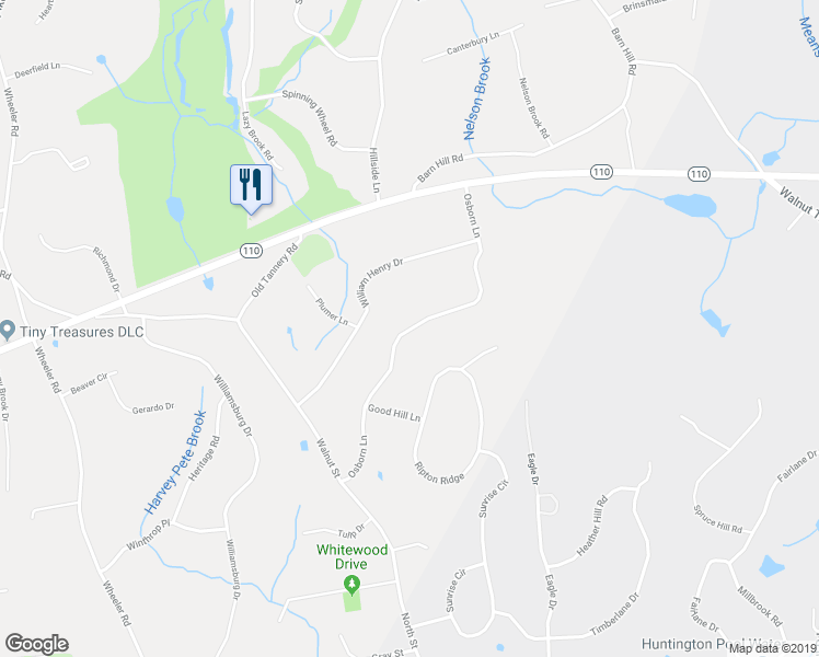 map of restaurants, bars, coffee shops, grocery stores, and more near 83 Osborn Lane in Monroe
