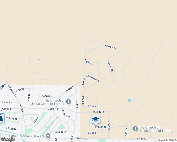 map of restaurants, bars, coffee shops, grocery stores, and more near 822 East Mountain Road in North Ogden