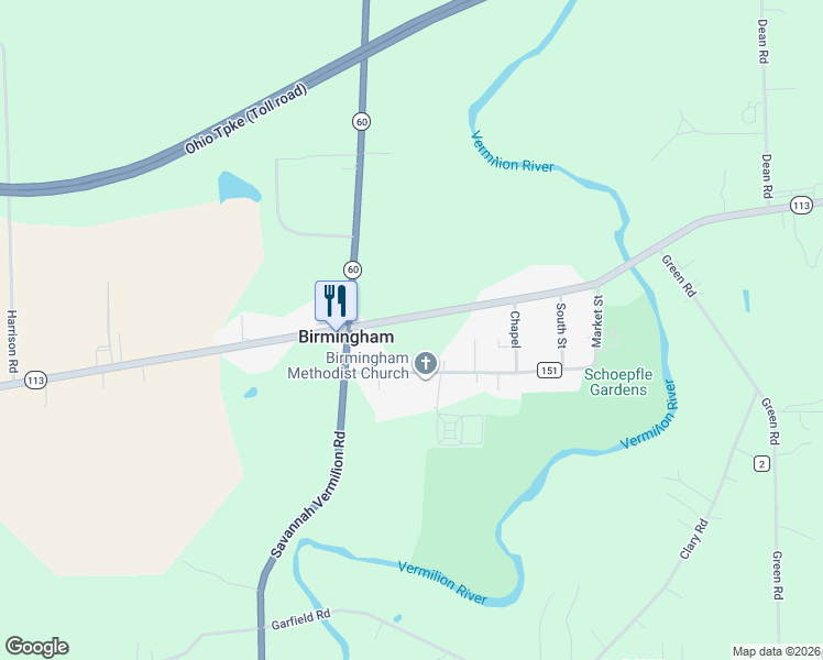 map of restaurants, bars, coffee shops, grocery stores, and more near 15019 South Street in Wakeman