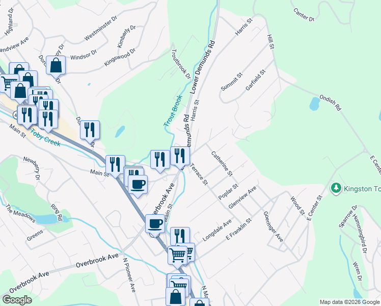 map of restaurants, bars, coffee shops, grocery stores, and more near 1026 Lower Demunds Rd in Dallas