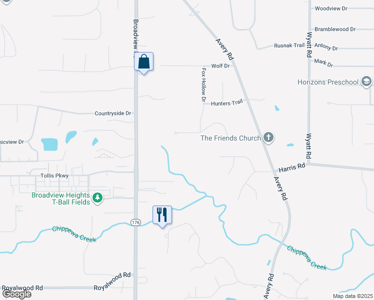 map of restaurants, bars, coffee shops, grocery stores, and more near in Cleveland