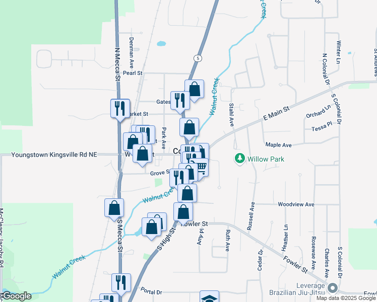 map of restaurants, bars, coffee shops, grocery stores, and more near in Cortland