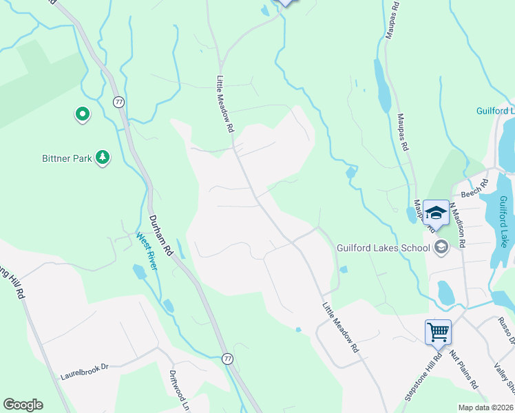 map of restaurants, bars, coffee shops, grocery stores, and more near 3 Sunset Ridge Drive in Guilford