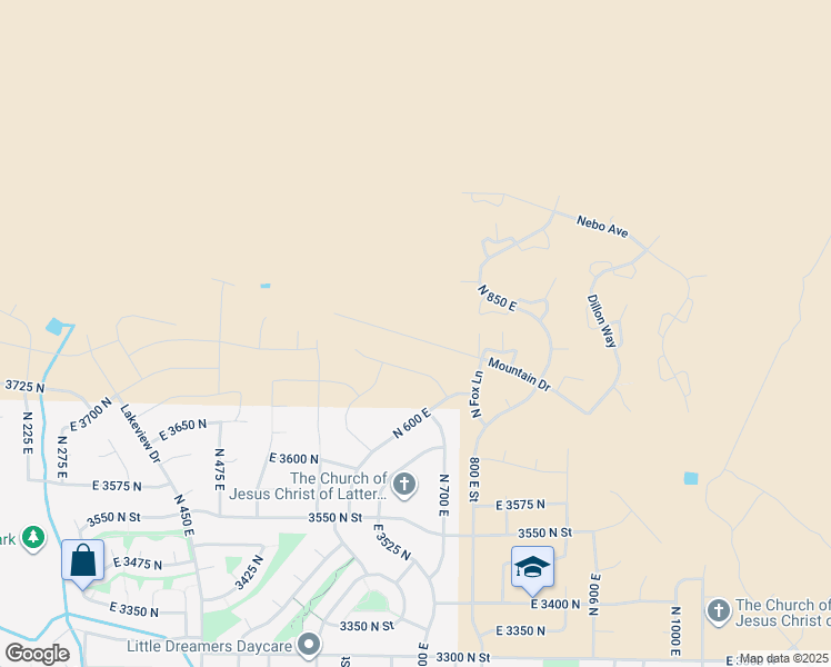 map of restaurants, bars, coffee shops, grocery stores, and more near 710 East Mountain Road in North Ogden