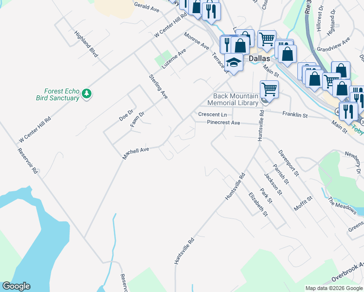 map of restaurants, bars, coffee shops, grocery stores, and more near 34 Split Rail Lane in Dallas