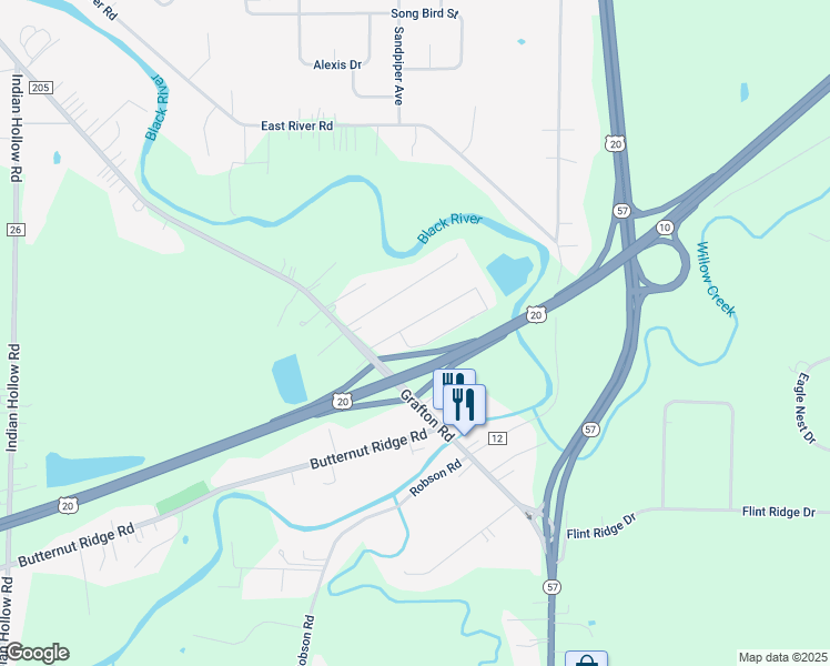map of restaurants, bars, coffee shops, grocery stores, and more near 114 Yunker Court in Elyria
