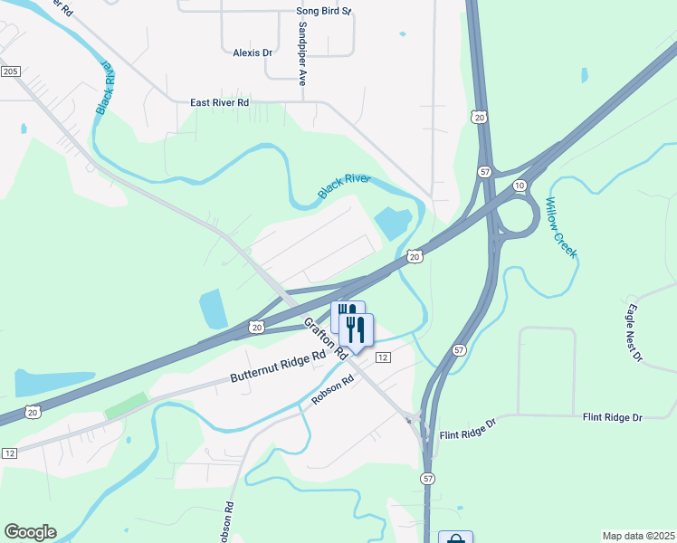 map of restaurants, bars, coffee shops, grocery stores, and more near 120 Yunker Court in Elyria