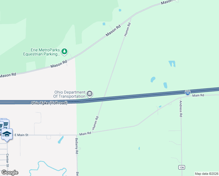 map of restaurants, bars, coffee shops, grocery stores, and more near 10904 Humm Road in Berlin Heights