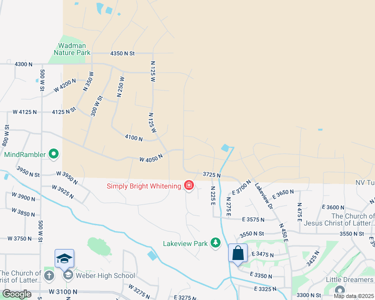map of restaurants, bars, coffee shops, grocery stores, and more near 4040 North 100 East in Ogden