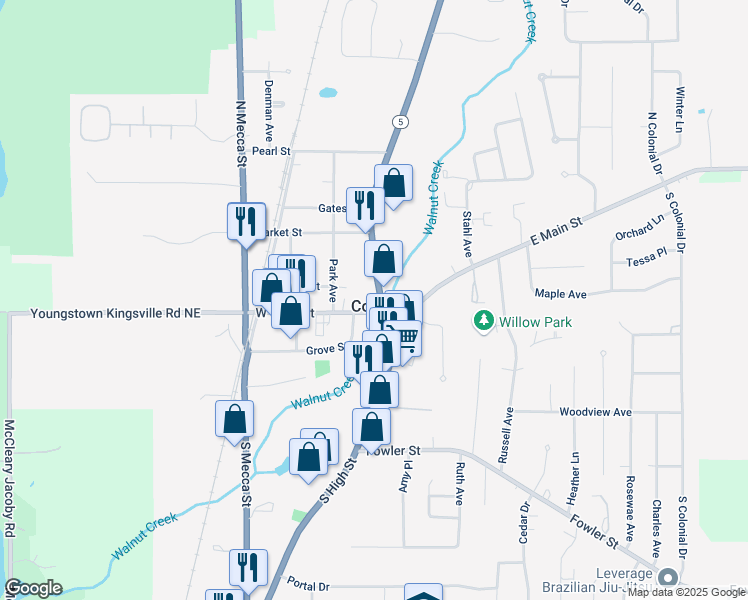 map of restaurants, bars, coffee shops, grocery stores, and more near in Cortland