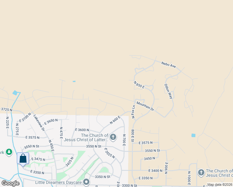 map of restaurants, bars, coffee shops, grocery stores, and more near 636 East 3800 North in North Ogden