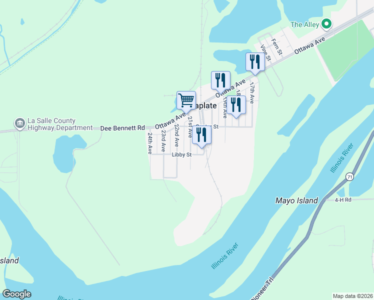 map of restaurants, bars, coffee shops, grocery stores, and more near 321 21st Avenue in Ottawa