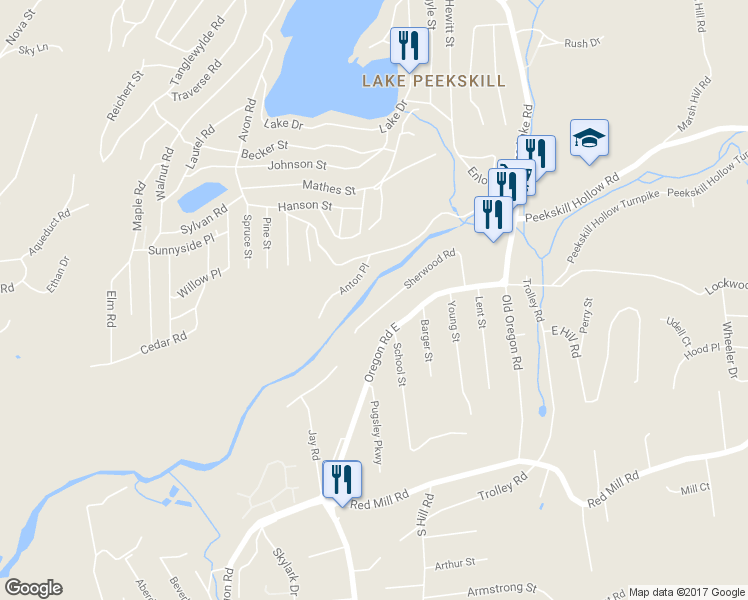 map of restaurants, bars, coffee shops, grocery stores, and more near 72 Sherwood Road in Cortlandt