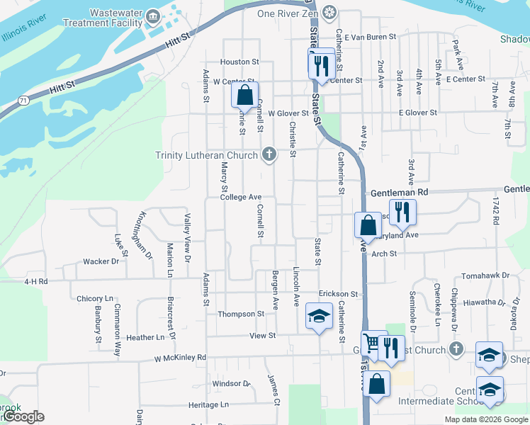 map of restaurants, bars, coffee shops, grocery stores, and more near 910 Cornell Street in Ottawa