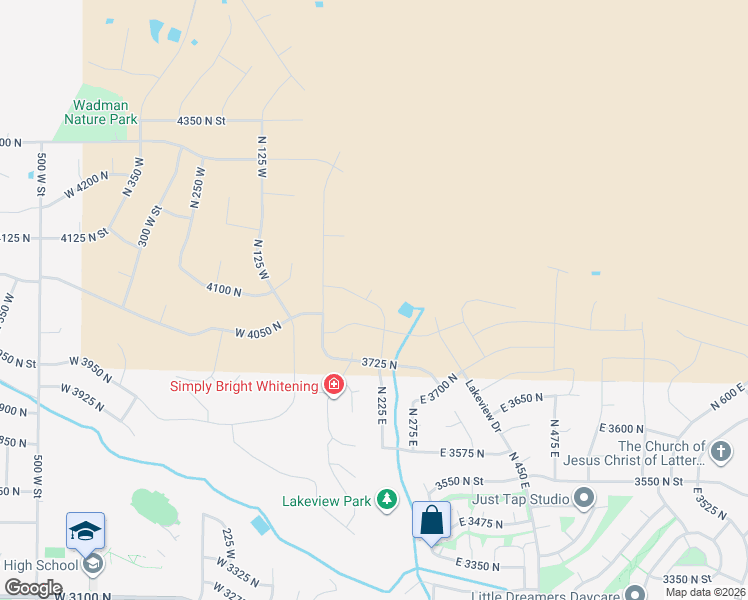 map of restaurants, bars, coffee shops, grocery stores, and more near 172 East 4100 North in North Ogden