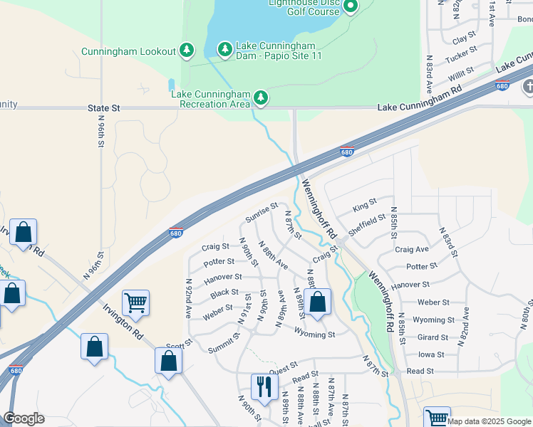 map of restaurants, bars, coffee shops, grocery stores, and more near 7798 North 88th Street in Omaha