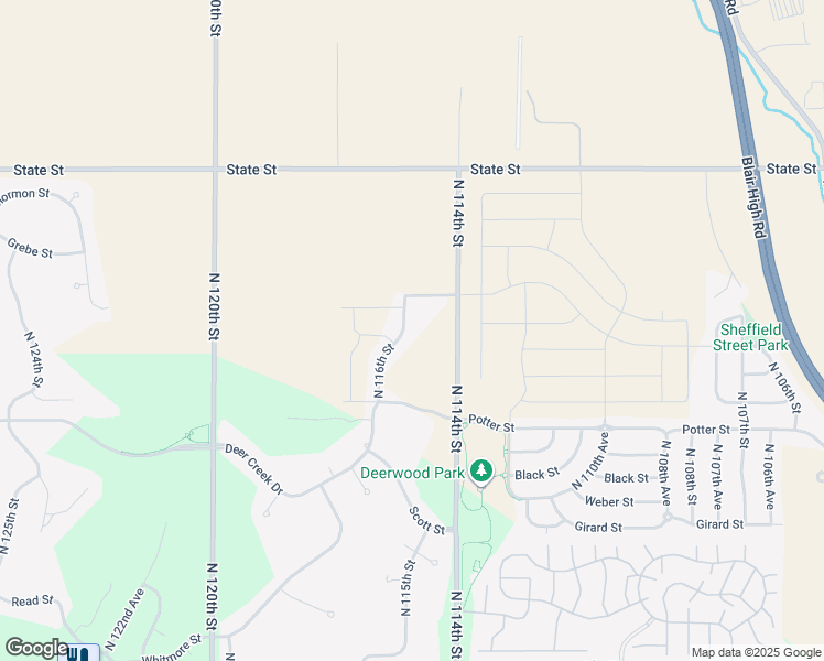 map of restaurants, bars, coffee shops, grocery stores, and more near 7919 North 116th Street in Omaha