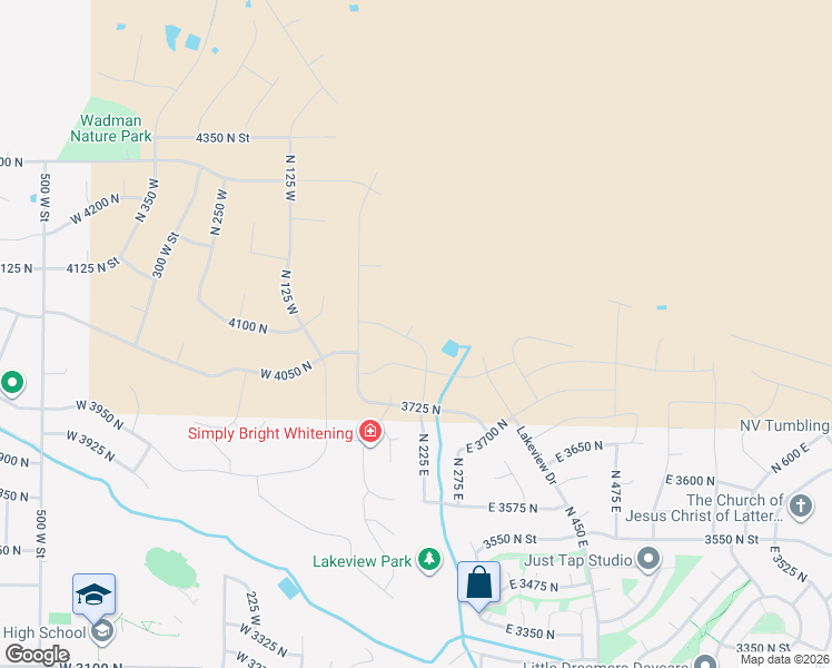 map of restaurants, bars, coffee shops, grocery stores, and more near 172 East 4100 North in North Ogden