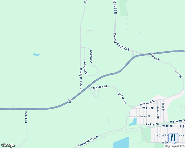 map of restaurants, bars, coffee shops, grocery stores, and more near 3119 Arlington Drive in Princeton