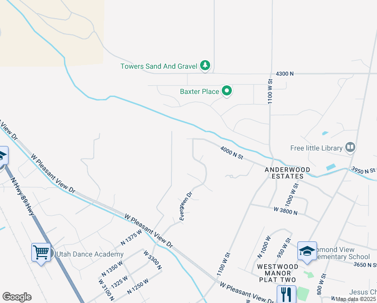 map of restaurants, bars, coffee shops, grocery stores, and more near 3937 North 1350 West in Pleasant View