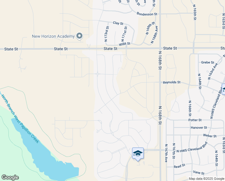map of restaurants, bars, coffee shops, grocery stores, and more near 8016 North 172nd Street in Bennington
