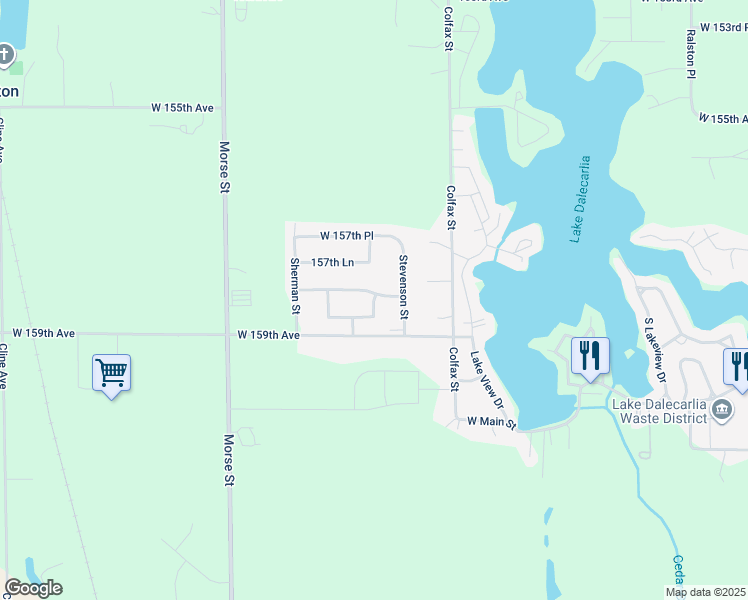 map of restaurants, bars, coffee shops, grocery stores, and more near 15816 Fairbanks Ln in Lowell