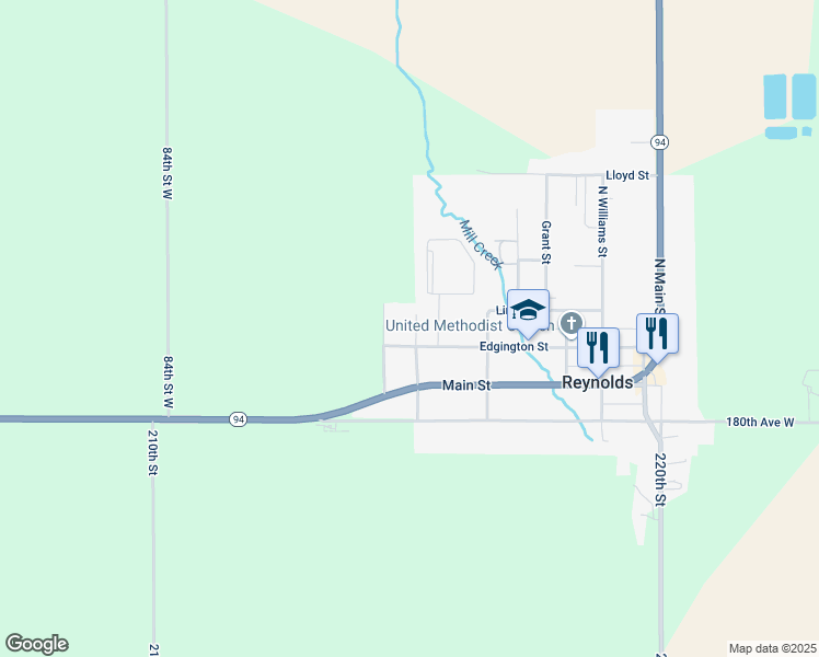 map of restaurants, bars, coffee shops, grocery stores, and more near in Reynolds