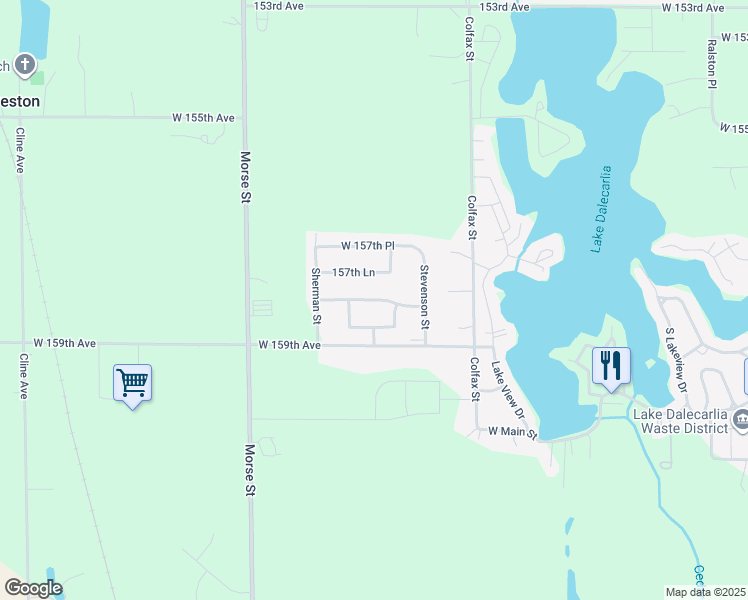 map of restaurants, bars, coffee shops, grocery stores, and more near 15816 Fairbanks Lane in Lowell
